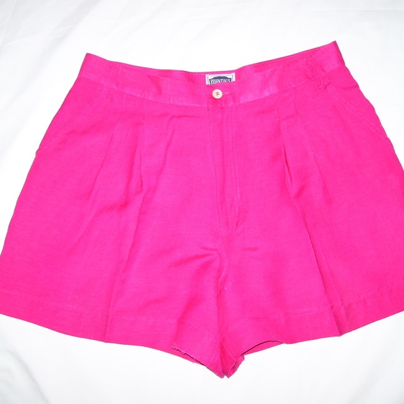 Essentials Style Pink Shorts Linen Blend Size 14P - Picture 8 of 8